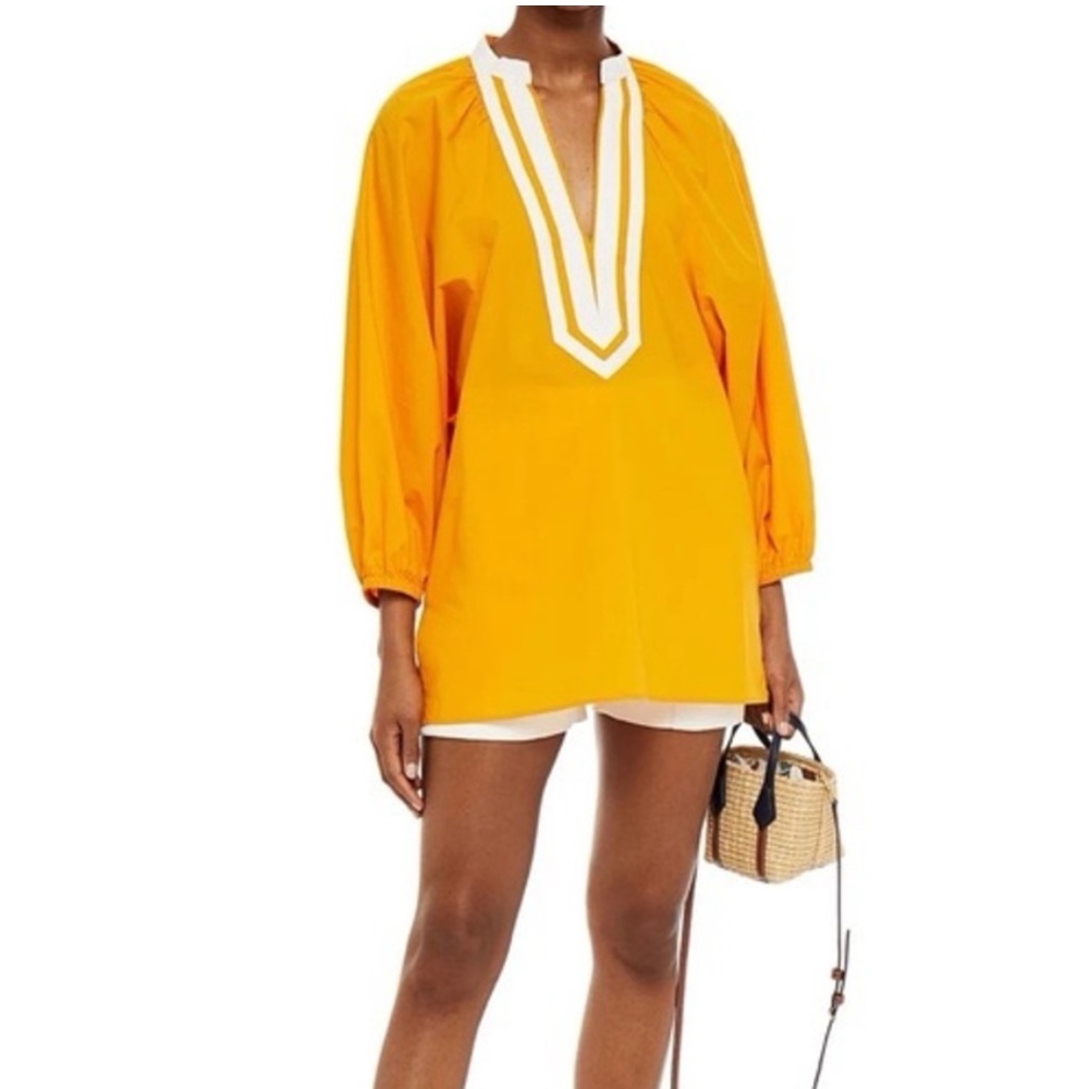 Tory Burch Yellow/Orange and White Tunic Top